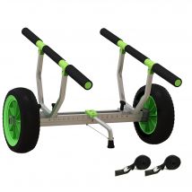 SPORTNOW Kajakwagen Kanuwagen verstellbarer Bootswagen Surfwagen mit Spanngurt Transportwagen für Kanu grün schwarz für einfaches Transportieren   Aosom.de