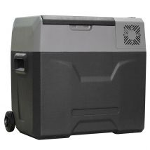 HOMCOM Kühlbox Auto 50L elektrischer Autokühlschrank mit Kompressor für Camping und Reisen 12/24V DC und 110-240V AC in Grau   Aosom.de