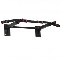 HOMCOM Barre de traction barre de fitness en acier charge maximale 120 kg montage mural 94 x 51 x 18 cm noir-AOSOM.fr