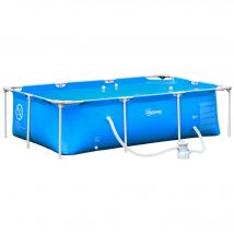 Outsunny HOMCOM Piscine tubulairepiscine hors-solrectangulaire en acier avec pompe de filtre piscine pour enfants et familles pour jardin et terrasse