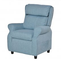 HOMCOM Kindersofa  Kindercouch mit verstellbarem Liegesofa & Fußstütze, Blau, für 3-5 Jahre, 58x53x70cm  Aosom