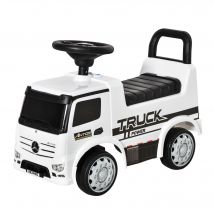 HOMCOM Voiture porteur Enfants licence Mercedes Benz 12-36 Mois Coffre klaxon phares Blanc