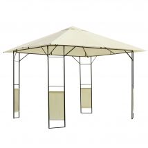Outsunny Tonnelle Barnum pavillon de Jardin dim. 3L x 3l x 2,6H m métal époxy Toile Polyester Haute densité crème