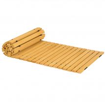 Outsunny Allée chemin de jardin en lattes de bois enroulable - bois massif de pin 185 x 60 cm   Aosom France