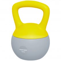 SPORTNOW Kettlebell 6kg haltère avec poignée antidérapante pour fitness musculation cardio, gris et jaune