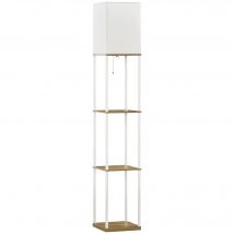 HOMCOM Lampadaire Bois 3 Étagères Design Moderne Blanc pour Salon   Aosom France