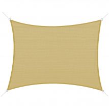 Outsunny Voile d'ombrage toile ombrage rectangulaire 6L x 4l m HDPE beige