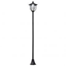 Outsunny Lampadaire Solaire Extérieur LED Inox Noir Classique 177 cm   Aosom France