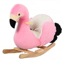 HOMCOM Schaukelpferd Flamingo Schaukelspielzeug mit Sicherheitsgurt und Haltegriffen, Plüsch, 60 x 33 x 52 cm für Kinder   Aosom.de