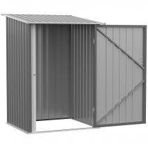 Outsunny Abri en Métal Abri Jardin Métal en Tôle d'Acier Ondulée 1m² avec Porte Verrouillable - Remise pour Outils 1x1.03x1.6 m, Gris   Aosom France