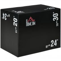 HOMCOM Box jump pliometrie 3 en 1 appareil musculation fitness & crossfit plyobox pour box training 51/61/76 cm PE noir-AOSOM.fr