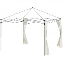 Outsunny Lot de 2 panneaux latéraux pour gazebo avec portes et fenêtres zippées, pour gazebo pop-up de 3x3m ou 3x6m