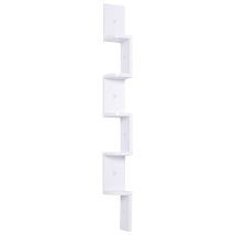 HOMCOM Wandregal Hängeregal Eckregal Zickzackregal Bücherregal Regal Weiß 12 x 12 x 120 cm   Aosom