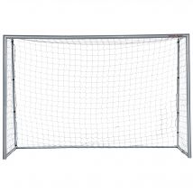 SPORTNOW Fußballtor mit PE-Netzgewebe, Fußball-Tor für Kinder und Erwachsene, 300 x 120 x 200 cm, Stahl, PE, für Garten, Fußballtraining, Grau   Aosom