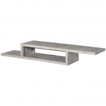 HOMCOM TV Lowboard Hängeboard Multimedia Wandregal TV Rack Konsole aus Spanplatte in Zementgrau für modernes Wohndesign   Aosom.de