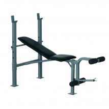HOMCOM Banc de musculation Fitness banc d'haltérophilie entrainement complet dossier réglable curler dim.165x68x114cm