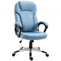 Vinsetto Chefsessel Bürostuhl ergonomischer Schreibtischstuhl höhenverstellbar Hellblau Leinen 66x75x110-120cm für komfortables Arbeiten   Aosom.de
