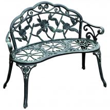 Outsunny Gartenbank Parkbank Sitzbank Bank Gartenmöbel 2-Sitzer Metall 100 x 54 x 78 cm   Aosom