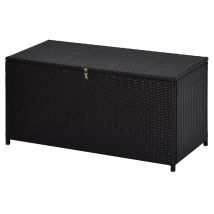 Outsunny Coffre de Rangement Résine Coffre de Rangement Jardin Charge Max. Interne 40 Kg 118 x 54 x 59 cm Café Foncé