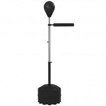 SPORTNOW Höhenverstellbarer Standboxtrainer 1,6-2,05 m mit Reflexstange und Punchingball für effektives Boxtraining aus Kunstleder   Aosom.de