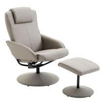 HOMCOM Relaxsessel Fernsehsessel 360° drehbar mit Fußstütze in Grau, L78 × B71 × H101 cm, bequemer Armsessel für Wohnzimmer   Aosom.de