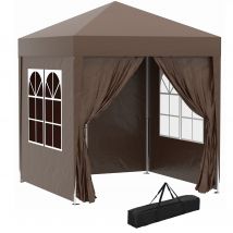 Outsunny Faltpavillon 2x2m mit 4 Seitenwänden und Fenstern, UV-Schutz, Gartenzelt inkl. Tragetasche, stabiler Stahl Oxford, Weiß   Aosom.de