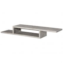 HOMCOM Meuble TV mural flottant suspendu support TV - étagère murale flottante - niche, passe-fils - gris