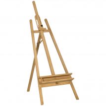 Vinsetto Chevalet de peinture pliant en hêtre avec hauteur et angle réglables, 65x110x180-235 cm, bois naturel