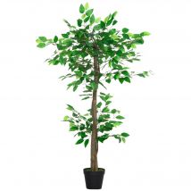 Outsunny Arbre Artificiel Plante Artificiel ficus Hauteur 1,2 m Tronc Branches Liane Lichen Feuilles Grand réalisme Pot Inclus