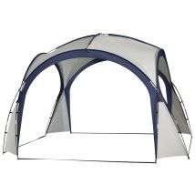 Outsunny Tonnelle Pavillon Tente Imperméable 350x350x230 cm Crème Bleu