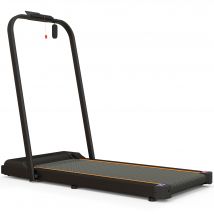SPORTNOW Tapis de marche électrique pliable vitesse jusqu'à 6 km/h puissance 2,5 CV écran LED télécommande acier noir