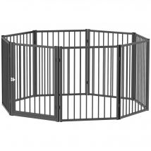 PawHut Parc pour chien, parc pour animaux, 8 panneaux, clôture portable pliable, sécurisé, noir