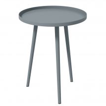 Outsunny Table basse de jardin ronde, table d'appoint extérieur avec bord rond en acier, dim. Ø40 x 50H cm gris