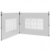Outsunny Lot de 2 parois latérales pour tonnelle de 3 x 3 m ou 3 x 4 m panneau pour pavillon avec fenêtre 295 x 195 cm blanc