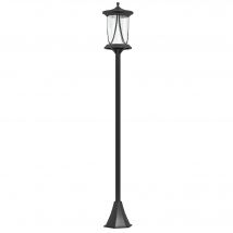 Outsunny Lampadaire solaire extérieur lampadaire de jardin LED avec interrupteur marche/arrêt 17 x 17 x 127 cm noir