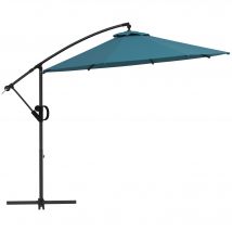Outsunny Parasol Déporté Bleu Octogonal Inclinable Manivelle Protection UV pour Terrasse   Aosom France