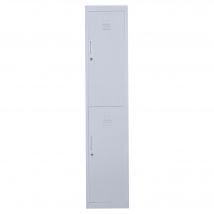 Vinsetto Armoire métallique à casiers avec 2 compartiments, verrouillable avec 2 clés, 4 étagères, 38 x 46 x 180 cm, gris
