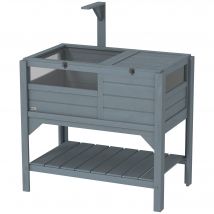 PawHut Maison enclos pour tortues sur pieds avec étagère de rangement en bois de sapin - dim. 103H x 84L x 51l cm