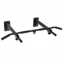 HOMCOM Barre de Traction Barre de Fitness Fixation Murale Support Sac de Frappe ou Sangles TRX Intégré Charge Max. 150 Kg Acier Noir