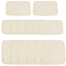 Outsunny Lot de 14 Housses de Rechange Coussins Salon de Jardin 6 Housses Coussin d'assise 8 Housses Coussin Dossier Polyester déperlant Beige