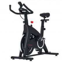 SPORTNOW Vélo d'appartement fitness silencieux résistance, selle et poignée réglables, écran LCD, support tablette, noir