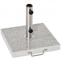 Outsunny Pied/base de parasol granite gris poignée et roulettes compatible pied parasol Ø 34/38/48 mm