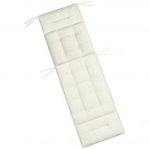 Outsunny Coussin matelas pour chaise longue transat bain de soleil avec sangles d'attache dim. 200L x 60l cm blanc crème