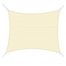 Outsunny Voile d'Ombrage Carré 3 x 3 m Polyester Imperméabilisé Haute Densité 160 g/m² Crème