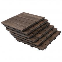 Outsunny Dalle de terrasse lot de 27 composite DIY pose facile convient pour patio balcon terrasse extérieur en bois dalles étanches