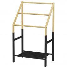 HOMCOM Porte-serviettes en bambou 3 barres et 1 étagère inférieure de rangement, 51l x 31P x 85,5H cm, finition bois naturel