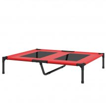 PawHut Lit sur pieds lit pour chien chat lit de camp lit surélevé animaux tissu Oxford textilène micro-perforé métal