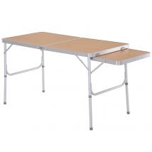 Outsunny Table pliante table de camping table de jardin avec rallonge hauteur réglable aluminium MDF imitation bambou