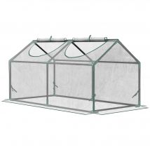 Outsunny Serre de jardin mini serre 2 fenêtres enroulables couverture en PVC 120 x 60 x 60 cm transparent
