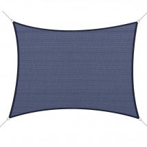 Outsunny Voile d'Ombrage Rectangulaire Toile Solaire Taud de Soleil HDPE 4 x 6 m Bleu